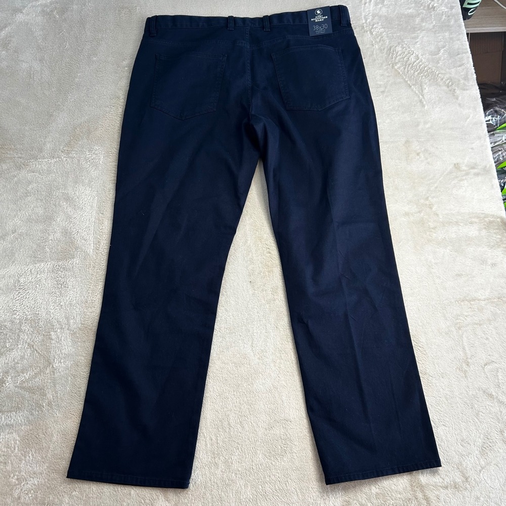 NWT Hart Schaffner Marx Flat Front Pants Mens 38 X 30 Navy Blue Casual Chino - Picture 3 of 10